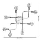 Ver imagem 4 de Lustre Sputnik 8 Braços Branco/Cobre Quarto Sala Cozinha