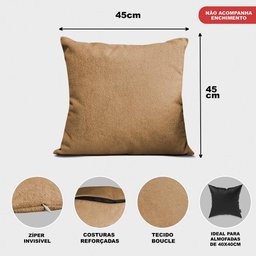 Kit 2 Capas de Almofadas Boucle Caramelo 45x45cm cama inbox - 2