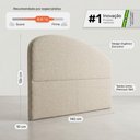 Ver imagem 4 de Cabeceira Cama Box Casal Colli 140cm Estofada Orgânica Moderna Linho Bege - Abmaza