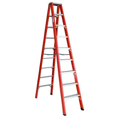 Escada em Fibra Tesoura Dupla 9 Degraus 2,70m Wbertolo Incolor