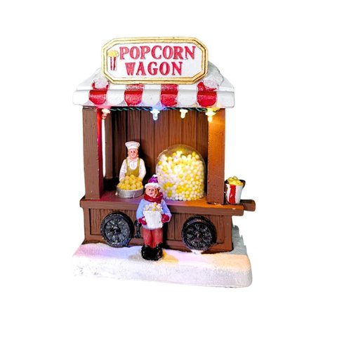 Cenario Natalino com Luz e Movimento Carrinho de Pipoca 30411