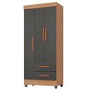 Ver imagem 5 de Guarda Roupa Solteiro Ambiente Lite 3 Portas Nature Cinza – Móveis Leão