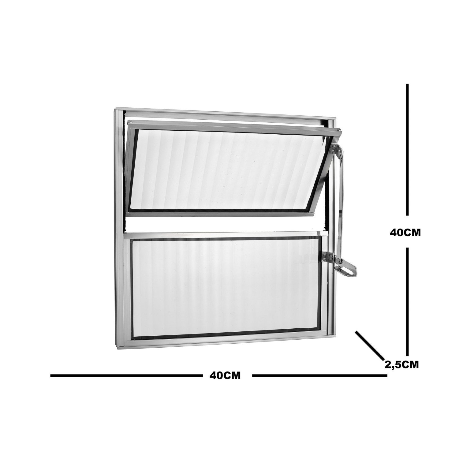 Janela de Alumínio Basculante 40x40cm 1 Secção 2 Básculas Ecosul Esquadrisul - 3