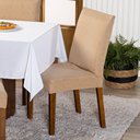 Ver imagem 2 de Kit Capas de Cadeira Jantar Lisa Ajustável C/ Elástico 06 Pçs - Moderna para Cozinha Malha Gel