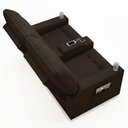 Ver mais imagens de Poltrona de Cinema Reclinável 2 Lugares Baú Usb Mallie Fh9 Pu Marrom - Mpozenato