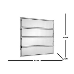 Janela de Alumínio Basculante 80x80cm 1 Secção 4 Básculas Ecosul Esquadrisul - 3 Janela de Alumínio Basculante 80x80cm 1 Secção 4 Básculas Ecosul Esquadrisul - 3