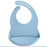 Babador de Silicone Bebe Impermeável Coletor de Migalhas Infantil +3 Meses Botões Ajustável Azul Bub - 5