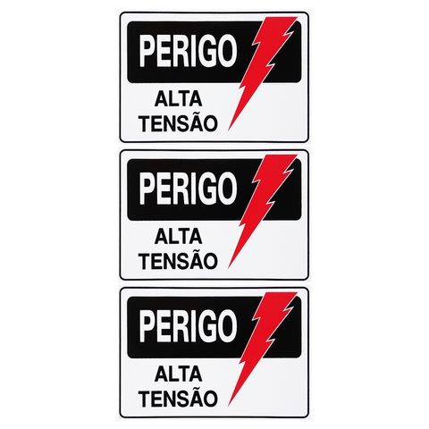 Combo 6 Placas De Sinalização Perigo Alta Tensão 30X20 Acesso - S-217 F9e