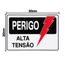 Ver imagem 2 de Combo 6 Placas De Sinalização Perigo Alta Tensão 30X20 Acesso - S-217 F9e