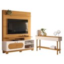 Ver imagem 1 de Estante Home Theater Axis Cinamomo Off White com Aparador Fiero Off White Cinamomo - Hb Móveis