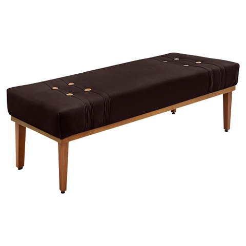 Calçadeira Recamier Queen 1,60m Gênova Suede - Pallazio - Marrom Café