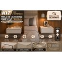 Ver imagem 6 de Kit 2 Mesas Cabeceira Suspensas 40cm com Gaveta sem Puxador MDF 15mm Off White Mesa de Cabeceira Mon