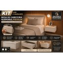 Ver imagem 3 de Kit 2 Mesas Cabeceira Suspensas 40cm com Gaveta sem Puxador MDF 15mm Off White Mesa de Cabeceira Mon