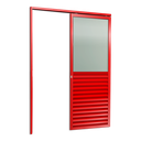 Ver imagem 1 de Porta Correr Suspensa Meia Veneziana Meia Vidro Esq L.25 Vermelha 210x100 Brimak