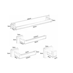 Kit Acessórios Banheiro Preto Inox 304 Escovado Luxo 4 Peças - 2