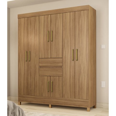 Guarda Roupa Roupeiro Solteiro 82060 08 Portas 02 Gavetas Munique Amendola Touch Demóbile