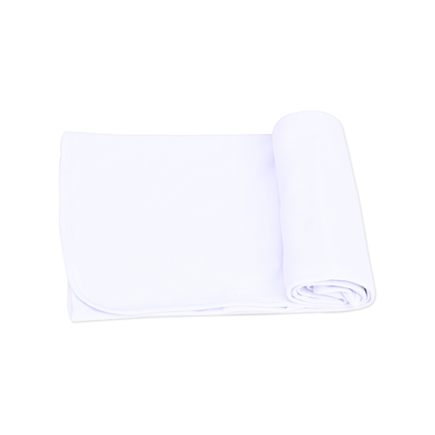 Manta Cueiro Bebê Malha com Viés 80x90cm: Branco