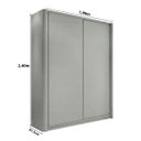 Ver imagem 4 de Roupeiro Bend Mdf 190cm 2 Portas 3 Gavetas Lateral Curva Grigio C831