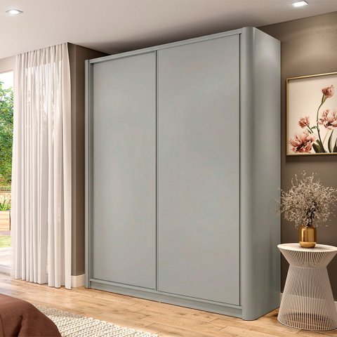 Roupeiro Bend Mdf 190cm 2 Portas 3 Gavetas Lateral Curva Grigio C831