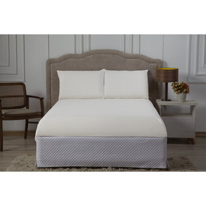 Jogo de Lençol Casal 4 Peças Liberty com Elástico:branco