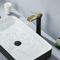 Torneira Cascata Monocomando Luxo Misturador Quente Frio Banheiro Bancada Cuba Cobre - 14