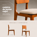 Ver imagem 5 de Kit 6 Cadeiras de Jantar Capri Montadas Madeira Maciça Moderna Tecido Assento Estofadas Sala:Linho B