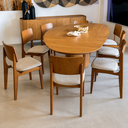 Ver imagem 2 de Kit 6 Cadeiras de Jantar Capri Montadas Madeira Maciça Moderna Tecido Assento Estofadas Sala:Linho B