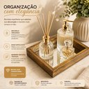 Ver imagem 3 de Bandeja Espelhada Decorativa Banheiro Lavabo Sala Multiuso Organizador em Madeira para Bebidas Perfu