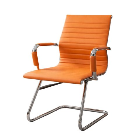 Cadeira de Escritório Executiva Esteirinha Fixa em Couro Sintético com Estrutura Cromada Premium