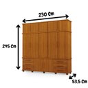 Ver imagem 6 de Guarda Roupas Casal Londres Triplex Grande 5 Portas 6 Gaveta