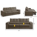 Ver imagem 2 de Sofá Retrátil e Reclinável 3 Lugares 2,50m com Molas Milão Suede Cappuccino Mirra Decor