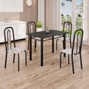 Ver imagem 1 de Conjunto de Mesa com 4 Cadeiras Lívia Preto/Arabesco