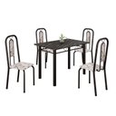 Ver imagem 2 de Conjunto de Mesa com 4 Cadeiras Lívia Preto/Arabesco