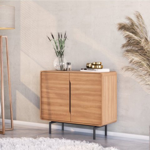 Buffet para Sala de Jantar 2 Portas Otto Espresso Móveis Marrom/Freijó/Preto