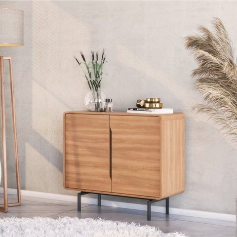 Buffet para Sala de Jantar 2 Portas Otto Espresso Móveis Marrom/Freijó/Preto