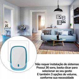 Campainha sem Fio Facil Instalação 36 Toques Ajustáveis Volume Led Indicador Resistência a Água Inte - 6