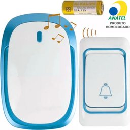 Campainha sem Fio Facil Instalação 36 Toques Ajustáveis Volume Led Indicador Resistência a Água Inte - 1