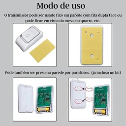 Campainha sem Fio Facil Instalação 36 Toques Ajustáveis Volume Led Indicador Resistência a Água Inte - 3