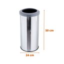 Ver imagem 2 de Lixeira Inox 25L Aro Esmaltado Cesto De Lixo Reciclável Cozinha - Cinza