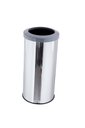 Ver imagem 1 de Lixeira Inox 25L Aro Esmaltado Cesto De Lixo Reciclável Cozinha - Cinza