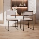 Ver imagem 1 de Kit 3 Cadeira Jantar Cozinha Estofada com Encosto Branco Suede Dubai