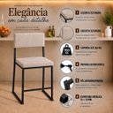 Ver imagem 2 de Kit 3 Cadeira Jantar Cozinha Estofada com Encosto Branco Suede Dubai