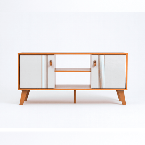 Rack Bancada 2 Portas Veneza 115cm Cinamomo/off White - Ssx Multicoisas