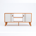 Ver imagem 1 de Rack Bancada 2 Portas Veneza 115cm Cinamomo/off White - Ssx Multicoisas