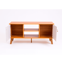Ver imagem 5 de Rack Bancada 2 Portas Veneza 115cm Cinamomo/off White - Ssx Multicoisas