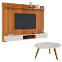 Ver imagem 1 de Painel Suspenso Loft 2.2 com Mesa de Centro Classic Redonda Nature Off White - Imcal
