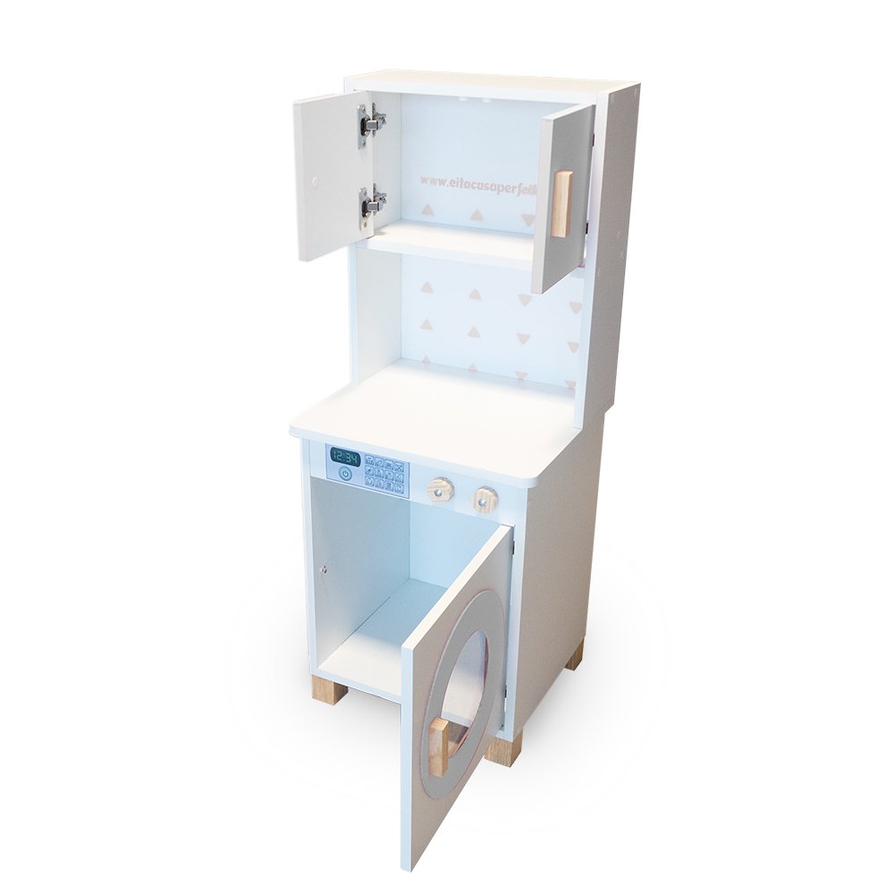 Kit Cozinha Infantil com Geladeira e Máquina de Lavar Eita Casa Perfeita Cinza - 4