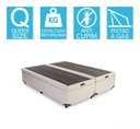 Ver imagem 2 de Base Cama Box Baú Bipartido Queen Size Suede Bege 43x158x198