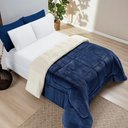 Ver imagem 2 de Coberdrom Sherpa e Flannel Everest Queen Manta Alta 150g 01 Peça - Marinho