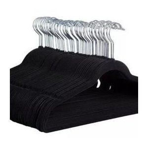 Kit 100 Cabides de Veludo Slim Antideslizante para Roupas